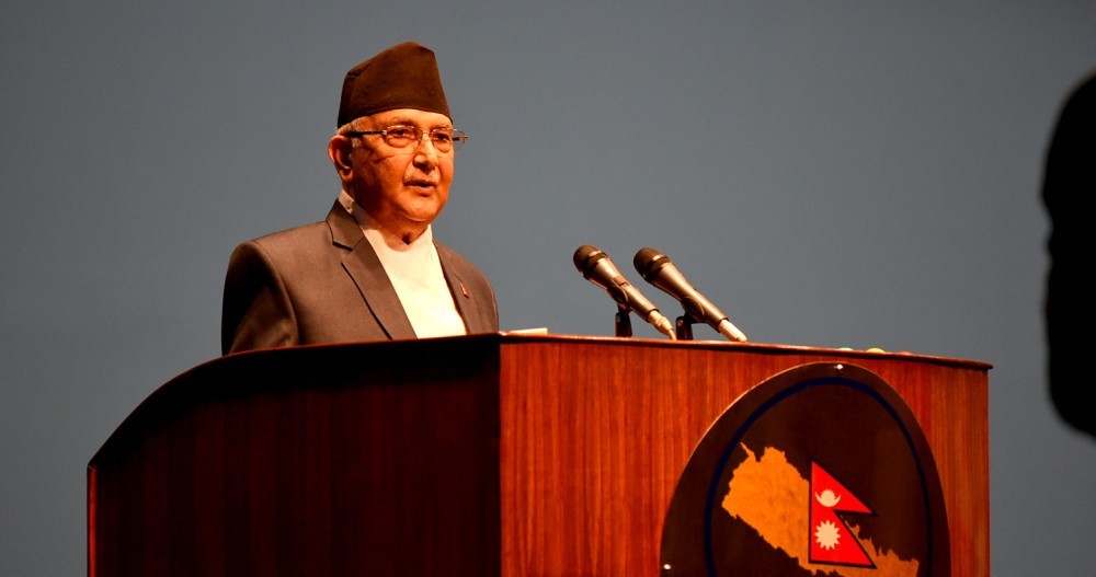 ओलीले प्रचण्डलाई कटाक्ष गर्दै भने, ‘तपाईंको आगो एक–दुई बाल्टी पानीले निभाएको याद गर्नुस्’
